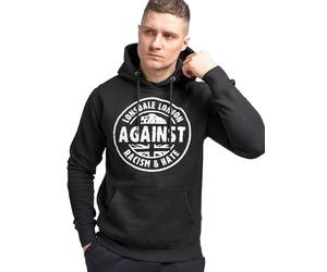 Lonsdale London Linford Hombre Sudadera con Capucha Negro 80% algodón, 20% poliéster Regular