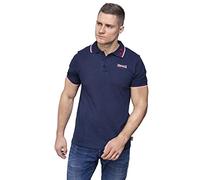 Lonsdale London Lion - Polo para Hombre, tamaño M, Color Azul/Rojo/Blanco
