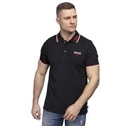 Lonsdale London Lion - Polo para Hombre, tamaño S, Color Rojo/Negro/Blanco