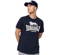 Lonsdale London Logo Hombre Camiseta Negro Regular | Camiseta de ropa de calle, camiseta informal de algodón peinado, camiseta ligera y cómoda para deporte y el día a día