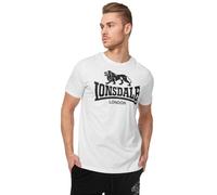 Lonsdale London Logo Hombre Camiseta Negro Regular | Camiseta de ropa de calle, camiseta informal de algodón peinado, camiseta ligera y cómoda para deporte y el día a día