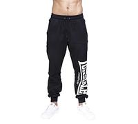 Lonsdale Pantalones de deporte Logo Large Hombre Negro M 60% algodón 40% poliéster Suelto
