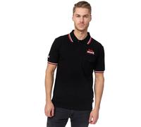 Lonsdale London Lynton Hombre Polo Negro 100% algodón Estrechos