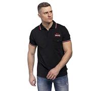Lonsdale London Lynton Hombre Polo Negro 3XL 100% algodón Stickerei Estrechos