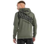 Lonsdale Sudadera con capucha Maywick para hombre 100% algodón corte regular Aceituna XL