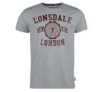 Lonsdale London MURRISTER Hombre Camiseta Gris/Melé L 90% Algodón, 10% Viscosa Regular