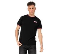 Lonsdale London Quin Hombre Camiseta Negro L 100% algodón Rippbündchen, Stickerei Regular