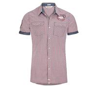 Lonsdale London Reigate Hombre Camisa Manga Corta Azul-Rojo-Blanco Regular