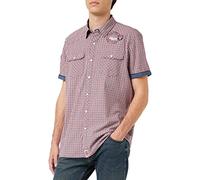 Lonsdale London Reigate Hombre Camisa Manga Corta Azul-Rojo-Blanco XXL 100% algodón Stickerei Regular