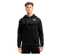 Lonsdale London Rushen - Sudadera con Capucha para Hombre, Color Negro y Blanco, Negro, Blanco, Verde Oliva, M