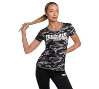 Lonsdale London SETTISCARTH Mujer Camiseta Camuflaje Gris M 95% algodón, 5% elastán Regular