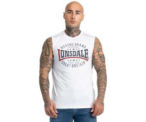 Lonsdale London St.Agnes - Camiseta de Tirantes para Hombre, Hombre, Camiseta sin Mangas de Corte Ajustado, 114758, Blanco, Extra-Large