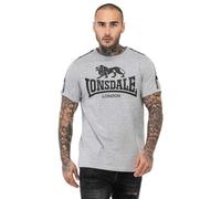Lonsdale London Stour Hombre Camiseta Gris L 90% Algodón, 10% Viscosa Regular