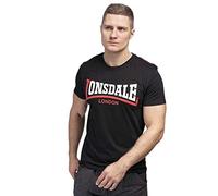 Lonsdale London Two Tone Hombre Camiseta Negro M 100% algodón Regular