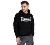 Lonsdale London Wolterton Hombre Sudadera con Capucha Negro S 60% algodón, 40% poliéster Regular