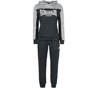 Lonsdale Lurgan Chándal con Capucha para Mujer, Negro/Gris, XXL