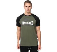 Lonsdale Magilligan Camiseta, Verde Oliva, Negro y Blanco, XXXL para Hombre, 117454