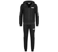 Lonsdale MARTHALL Training Suit, Black/White, Small Mens