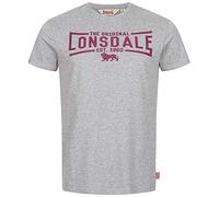 Lonsdale NYBSTER T-Shirt, Marl Grey/Oxblood, S Men's