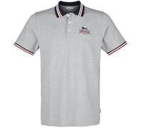 Lonsdale OCCUMSTER Polo Shirt, Marl Grey/Navy/Red, 3XL Men's