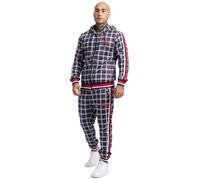 Lonsdale Chándal con capucha para hombre Orbost Ajuste estrecho Navy/Red/White XL