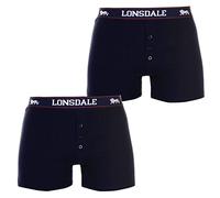 Lonsdale - Pack de 2 bóxers para hombre Azul azul marino M