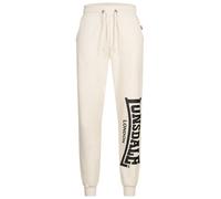 Lonsdale Pantalones de chándal para Hombre Logo Large Regular Fit, Beige/Negro, L