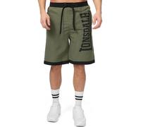 Lonsdale Pantalones cortos de playa Clennell, Negro/Oliva, Talla S para hombre