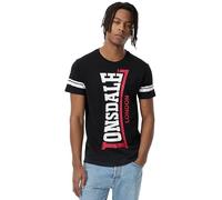 Lonsdale Polbain Camiseta DE Ocio, Negro/Blanco/Rojo, M para Hombre 117351