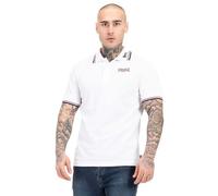 Lonsdale Polo de león para hombre Blanco/Rojo Oscuro/Azul Marino 3XL