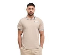Lonsdale Polo para Hombre Lion Slim Fit, Color Arena/Negro/Blanco, M