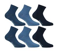 Lonsdale Quarter 6 Pares Calcetines, Algodón (Azul Mix, 39-42)