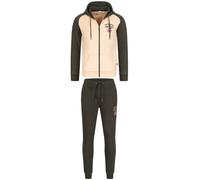 Lonsdale Sudadera con capucha Stretton verde oliva/beige L Hombre