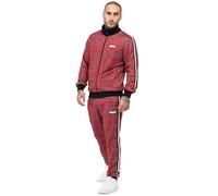 Lonsdale Chándal Royal Stewart ajustado rojo, negro y blanco, tartán M para hombre