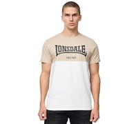 Lonsdale Sandscove Camiseta, Arena, Blanco y Negro, XXL para Hombre, 117456