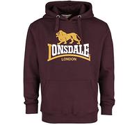Lonsdale Sleeve Sudadera con Capucha, Oxblood, L para Hombre