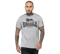 Lonsdale Stour T-Shrit, Marl Grey/Black/White, S Hombres, 117534