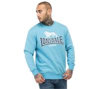 Lonsdale Sudadera de cuello redondo para hombre, ajuste regular, color azul, blanco, azul marino, XL, azul/blanco/azul marino