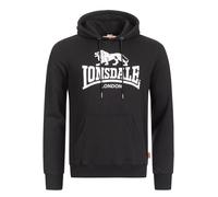 Lonsdale Fremington - Sudadera con capucha para hombre, color gris, blanco/negro, M