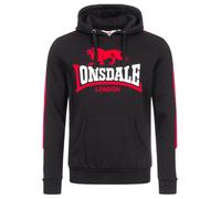 Lonsdale Langwell Sudadera con Capucha, Negro/Blanco/Rojo, XL para Hombre