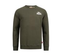 Lonsdale Sudadera Longridge para hombre, verde oliva y blanco, XXL