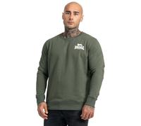 Lonsdale Sudadera Longridge para hombre, verde oliva/blanco, M