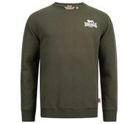 Lonsdale Sudadera Longridge para hombre, verde oliva/blanco, M