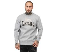 Lonsdale Sudadera para hombre de avalancha, Marl Grey/Black/Grey, XL