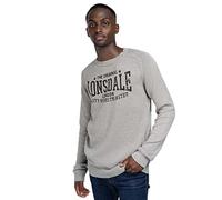 Lonsdale - Talgarreg, Pullover Sudadera Informal de Lana Ligera de Manga Larga para Hombre (Gris)