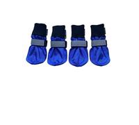 LONSUNEER- Botas Protectoras para Patas de Perro, Suela Suave, Antideslizantes y Reflectantes, Juego de 4, Color Azul, Talla pequeña
