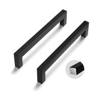 LONTAN Tiradores para armarios de cocina, 20 unidades, color negro, 160 mm, distancia entre orificios, tiradores para muebles de cocina, tiradores de cocina, sólidos, emparejados con dormitorios,