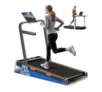 LONTEK Cinta Correr Plegable 10KM/H,16% Cinta de Correr Plegable con Inclinación, Pantalla LED, Reposabrazos Ajustables, 3.0HP Walking Pad,Caminadora Electrica para Casa,Capacidad de Carga de 136 KG