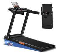 LONTEK Cinta de Correr Plegable con Inclinación 15%, Cinta de Andar Plegable 12KM/H,Caminadora Electrica para Casa Equipado con un Motor de 3,0 CV y Pantalla LED,Carga Máxima 136KG