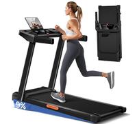 LONTEK Cinta de Correr Plegable con Inclinación 9%, Cinta de Andar Plegable 12KM/H,Caminadora Electrica para Casa Equipado con un Motor de 3,0 CV y Pantalla LED,Carga Máxima 136KG